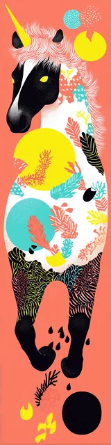 Free dragon bookmark showing a unicorn from behind